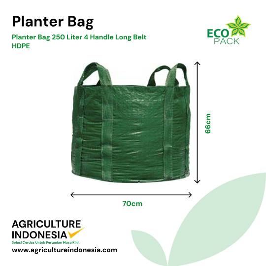 Planter Bag 250 Liter 4 handle Long Belt HDPE